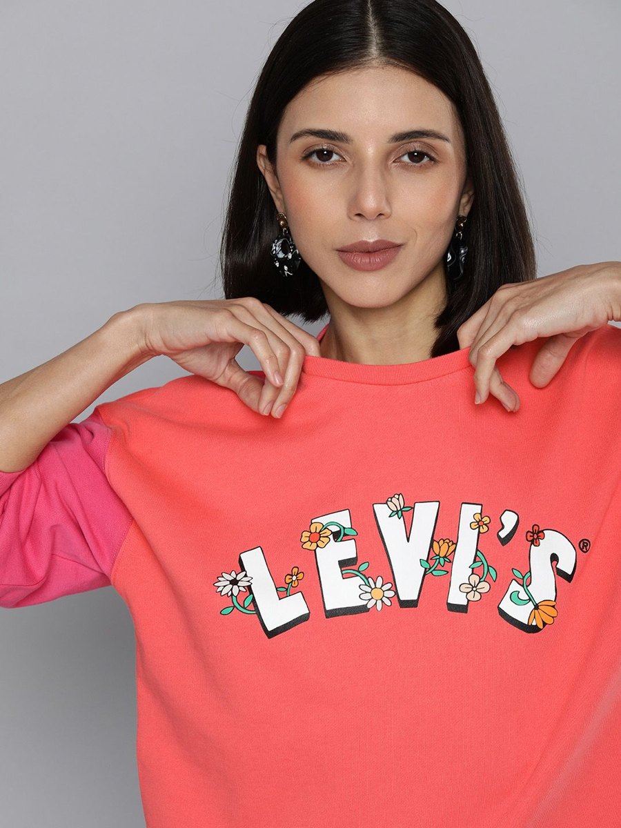 Coral cotton sweatshirt for weekends